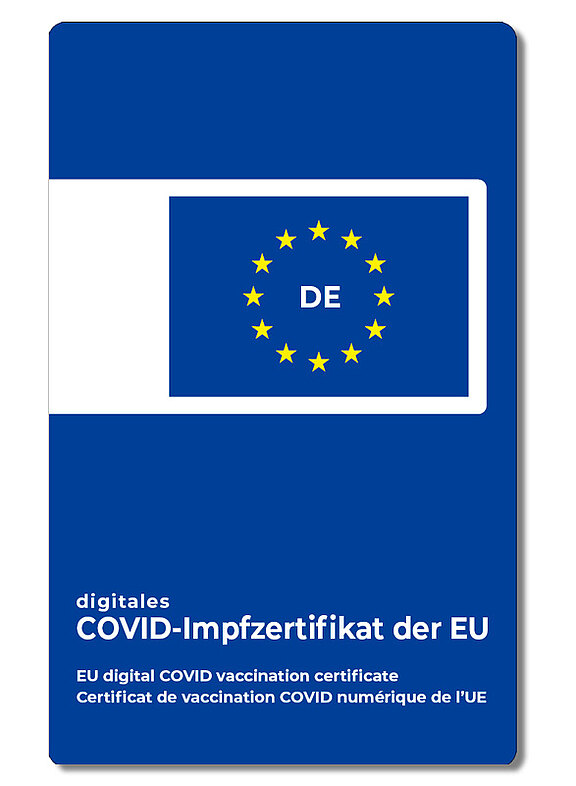 Digitales EU-CORONA-Impfzertifikat als Plastikkarte
