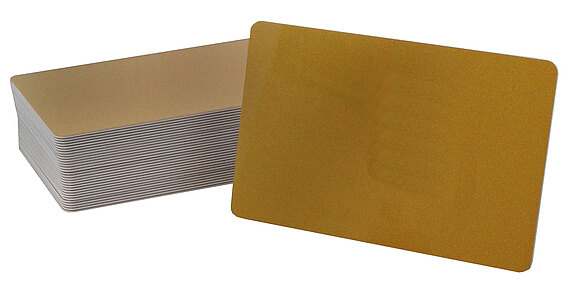Blanko Plastikkarte gold 0,76 mm